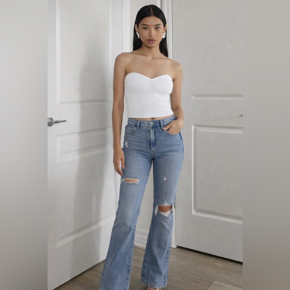 Classic Blue Distressed Women Jeans